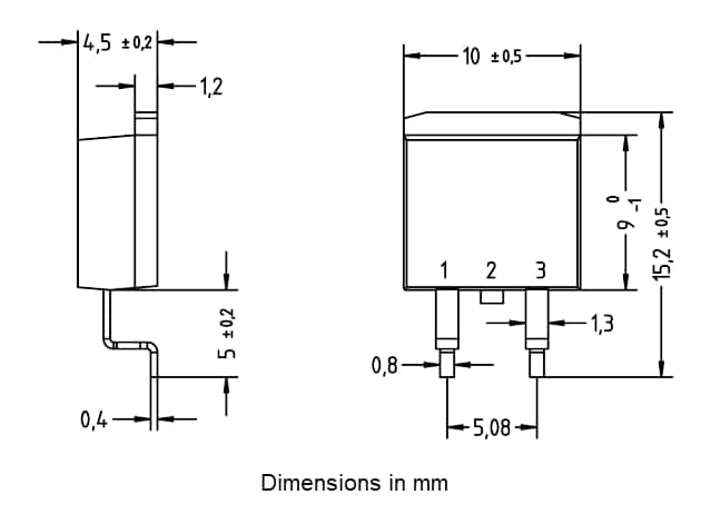Mechanical Drawing - Diotec Semiconductor LDP02-26CAYD2-AQ SMD TVS Diode